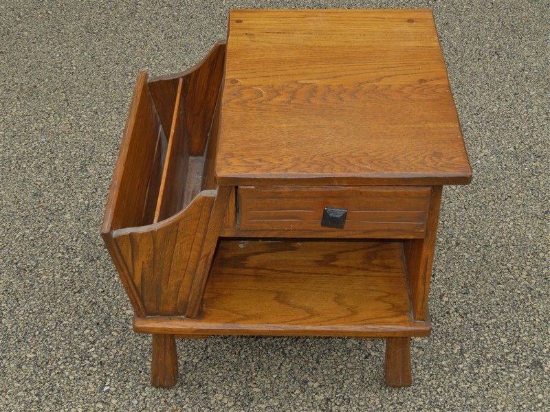 1960s A Brandt Ranch Oak Western Lamp Table Magazine Rack Ebay