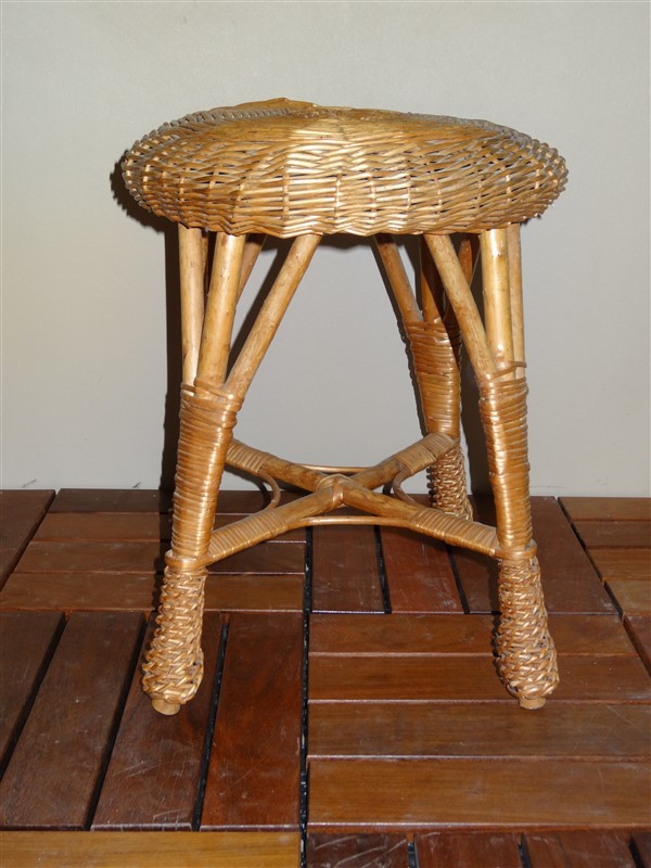 Vintage Rattan Ottoman Footstool | eBay